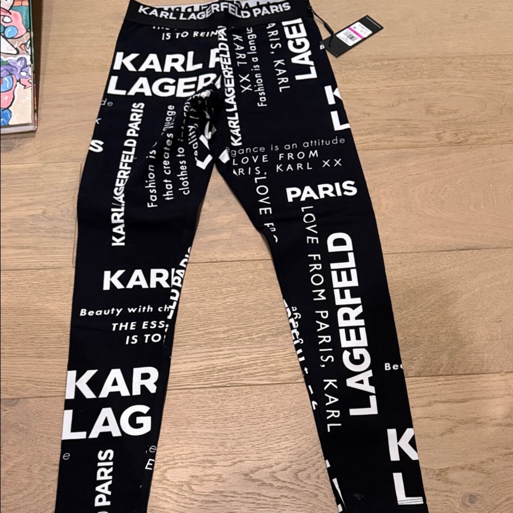 Karl Lagerfeld women’s Graphic Black and White Leggings